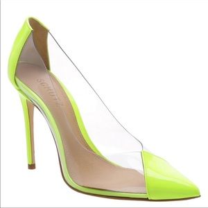 New Schutz Cendi neon yellow pump heels 7.5